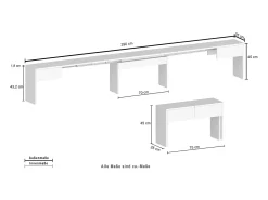 Banco Dcolasuon, Conjunto de 2 lugares para mesa de jantar, Bancos extensíveis, 290x25h45 cm, Olmo