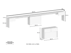 Banco Dcolasuon, Conjunto de 2 lugares para mesa de jantar, Bancos extensíveis, 290x25h45 cm, Olmo
