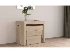 Banco Dcolasuon, Conjunto de 2 lugares para mesa de jantar, Bancos extensíveis, 290x25h45 cm, Olmo