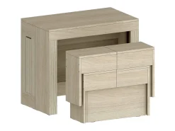 Banco Dcolasuon, Conjunto de 2 lugares para mesa de jantar, Bancos extensíveis, 290x25h45 cm, Olmo