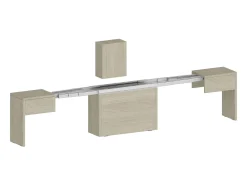 Banco Dcolasuon, Conjunto de 2 lugares para mesa de jantar, Bancos extensíveis, 290x25h45 cm, Olmo