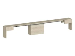 Banco Dcolasuon, Conjunto de 2 lugares para mesa de jantar, Bancos extensíveis, 290x25h45 cm, Olmo