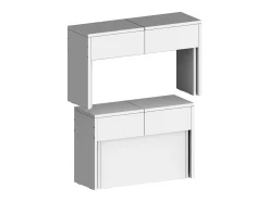 Banco Dcolasuon, Conjunto de 2 lugares para mesa de jantar, Bancos extensíveis, 290x25h45 cm, Branco brilhante