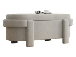 Banco de armazenamento 121.5x49x44.5cm - cobertura de tecido de lã - design único - Cinza
