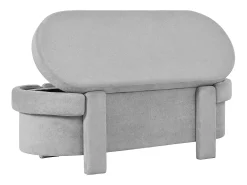 Banco de armazenamento 121.5x49x44.5cm - cobertura de tecido de lã - design único - Cinza