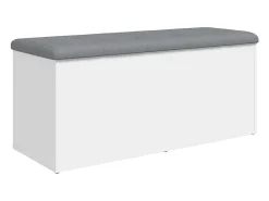 Banco de arrumação branco 102x42x45 cm madeira projetada