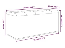 Banco de arrumação branco 102x42x45 cm madeira projetada
