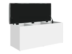 Banco de arrumação branco 102x42x45 cm madeira projetada