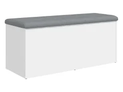 Banco de arrumação branco 102x42x45 cm madeira projetada