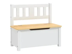 Banco de arrumação infantil 60x30x55 cm MDF branco e bege