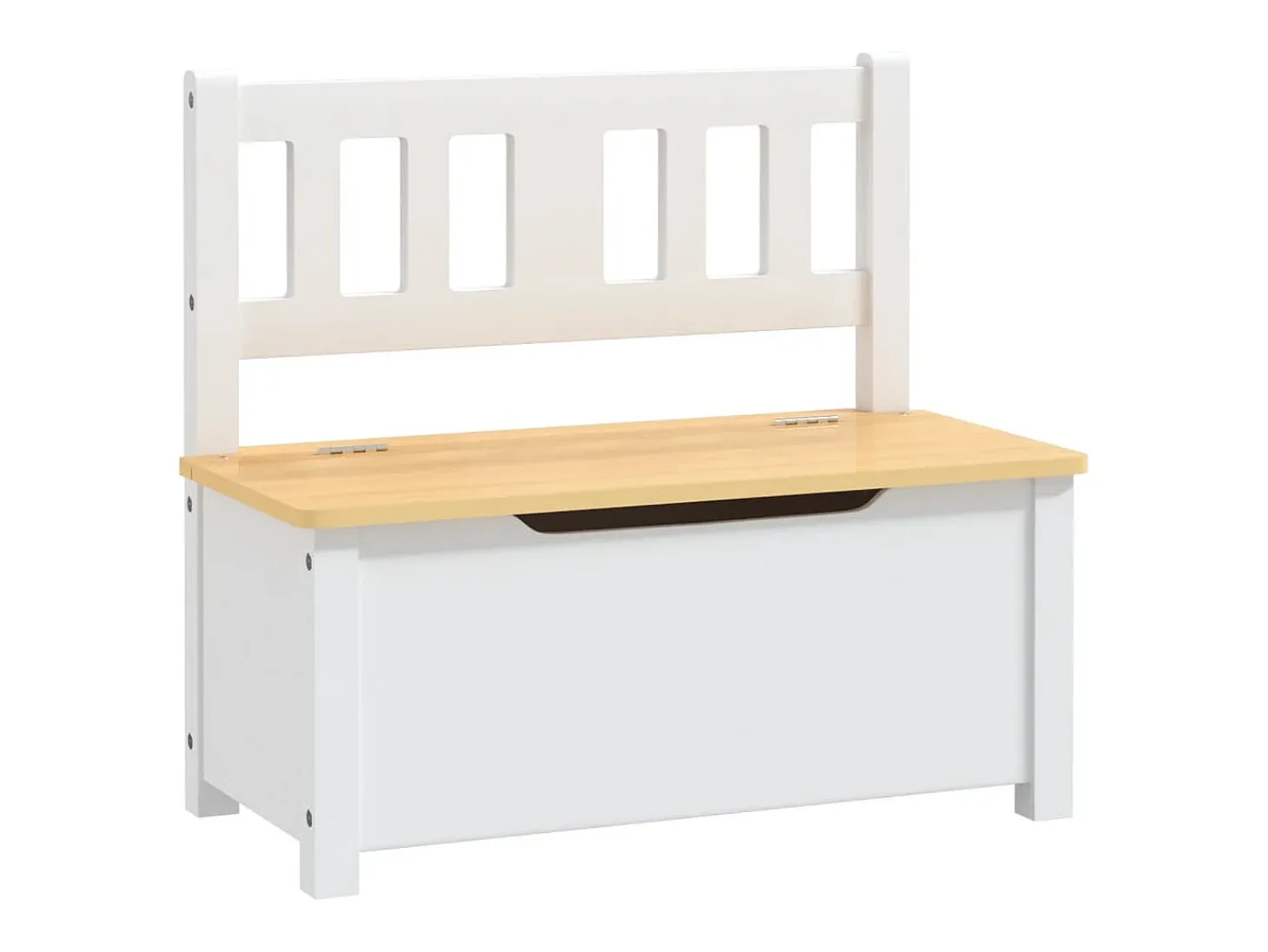 Banco de arrumação infantil 60x30x55 cm MDF branco e bege