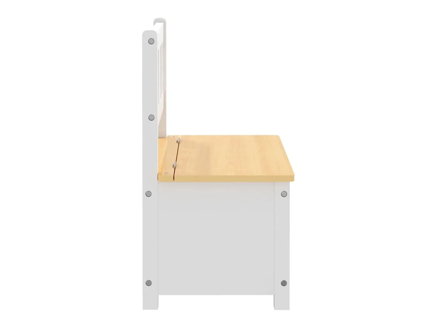 Banco de arrumação infantil 60x30x55 cm MDF branco e bege