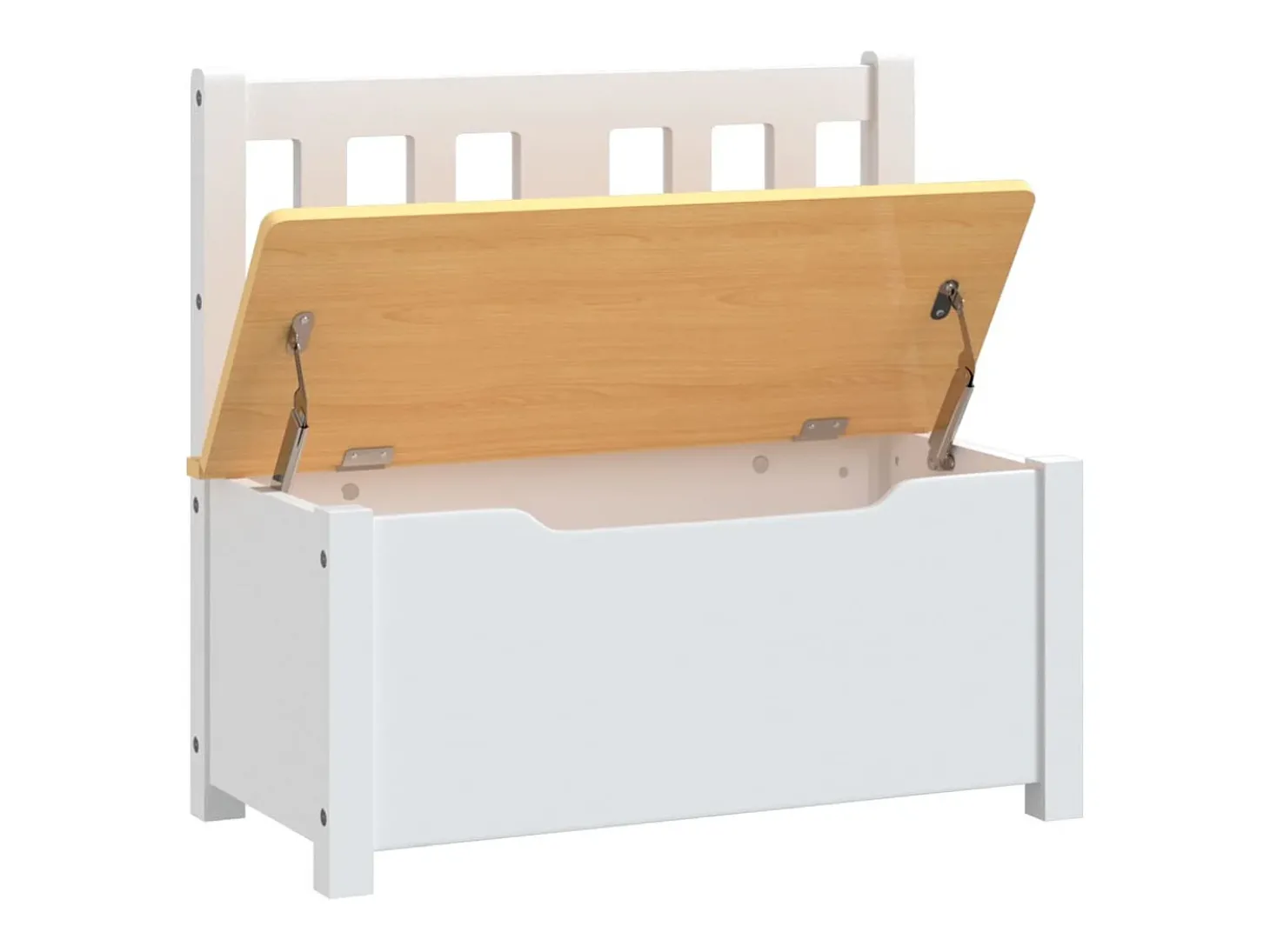 Banco de arrumação infantil 60x30x55 cm MDF branco e bege