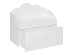 Banco de arrumação infantil com gaveta Nube Douceur Branco 60 cm