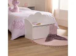 Banco de arrumação infantil com gaveta Nube Douceur Branco 60 cm