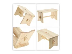 Banco de cozinha de madeira KADAX, banco, cadeira, plataforma sólida de 39 cm, Ryczka