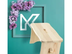 Banco de cozinha de madeira KADAX, banco, cadeira, plataforma sólida de 39 cm, Ryczka