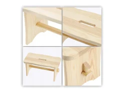 Banco de cozinha de madeira KADAX, banco, cadeira, plataforma sólida de 39 cm, Ryczka