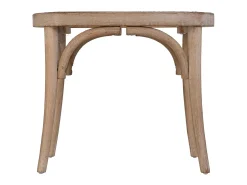 Banco de madeira com assento de rattan, marrom