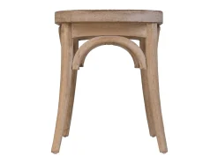 Banco de madeira com assento de rattan, marrom