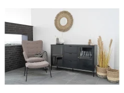 Banco de Pé Glasgow, Bege, 42,5x63x39 cm, Kendra Home