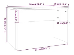 Banco de toucador 70x35x45 cm derivados de madeira branco