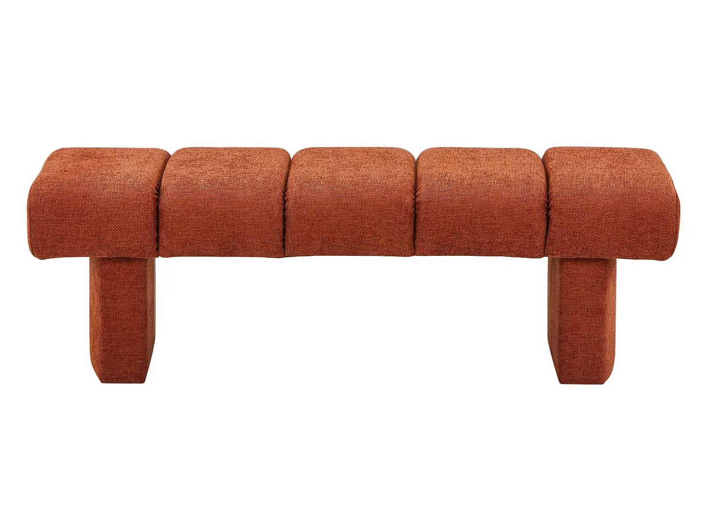 Banco em tecido texturizado de cor terracotta - NUBELO
