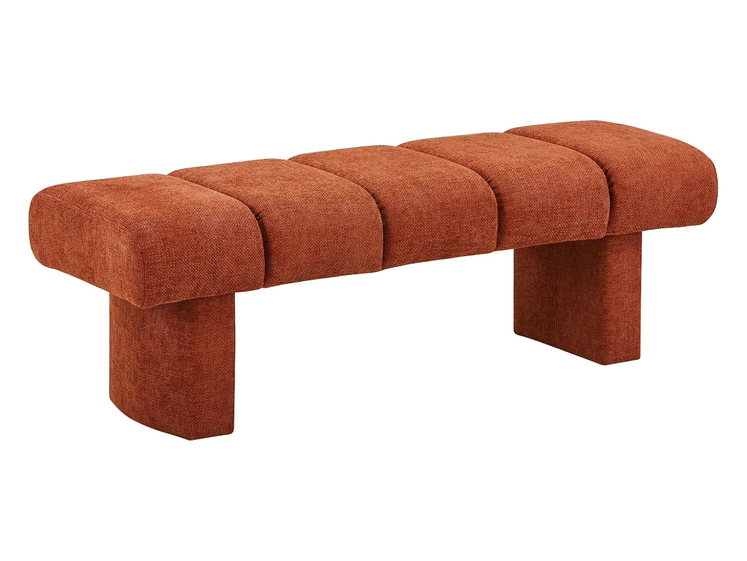 Banco em tecido texturizado de cor terracotta - NUBELO