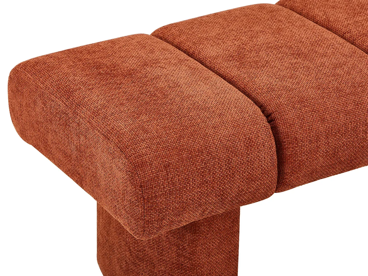 Banco em tecido texturizado de cor terracotta - NUBELO