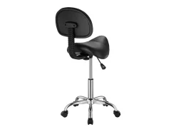 Banco Ergonómico Tipo Sela, SucceBuy Banco Tipo Sela com Encosto em Pele PU com Altura Ajustável, Preto