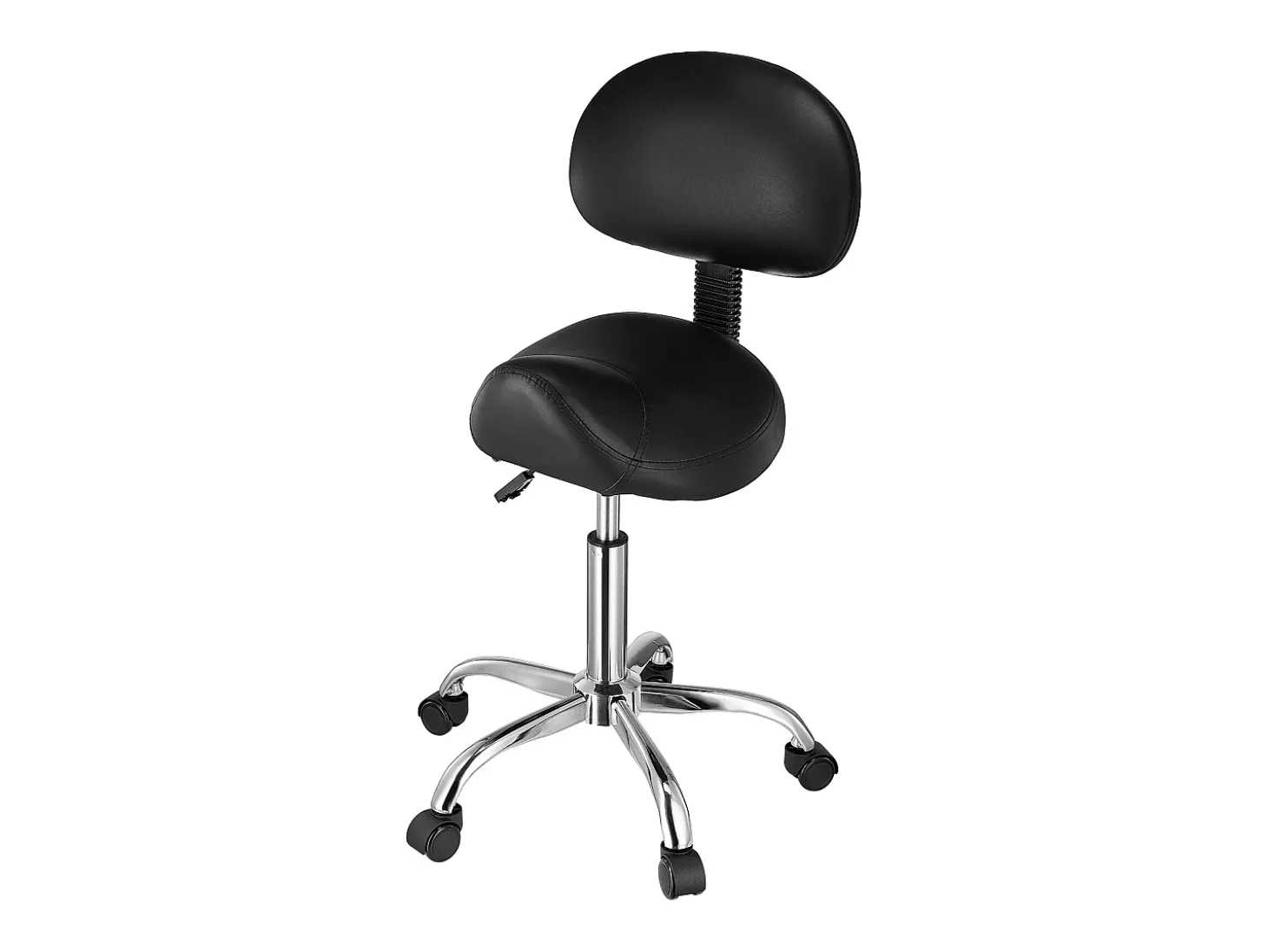 Banco Ergonómico Tipo Sela, SucceBuy Banco Tipo Sela com Encosto em Pele PU com Altura Ajustável, Preto
