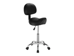 Banco Ergonómico Tipo Sela, SucceBuy Banco Tipo Sela com Encosto em Pele PU com Altura Ajustável, Preto