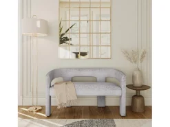 Banco estofado 124,5x75x56 cm prata Leith LET71BG