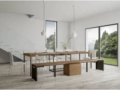 Banco extensível 55x40/305 cm Walk Carvalho Natural quadro Antracite