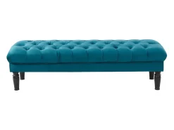 Banco ponta de cama estilo barroco em veludo RINALDO azul