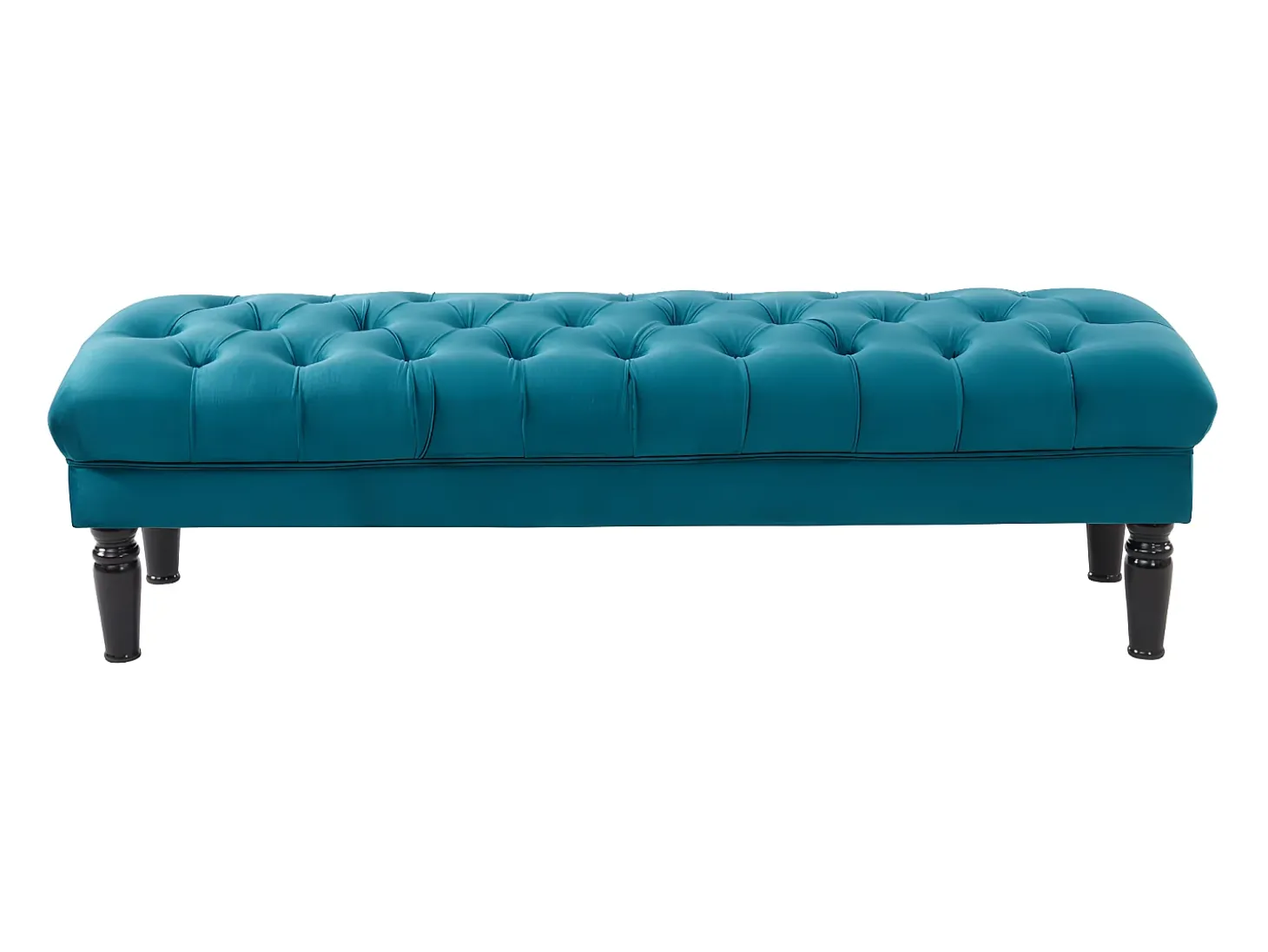 Banco ponta de cama estilo barroco em veludo RINALDO azul