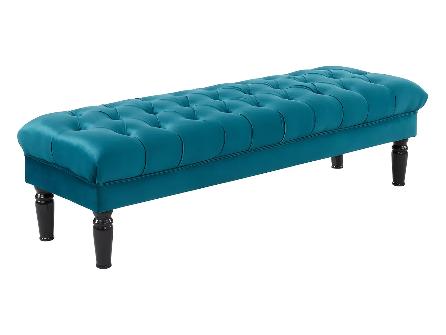Banco ponta de cama estilo barroco em veludo RINALDO azul