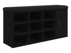 Banco sapateira 102x32x50 cm derivados de madeira preto