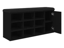 Banco sapateira 102x32x50 cm derivados de madeira preto