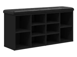 Banco sapateira 102x32x50 cm derivados de madeira preto