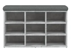 Banco sapateira 82x32x50 cm derivados madeira cinzento cimento