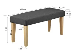 Banco 103x41x47 cm cinza escuro