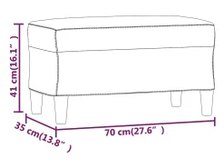 Banco 70x35x41 cm couro artificial cor cappuccino