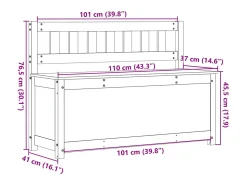 Banco 110x41x76,5 cm madeira de pinho maciça branco