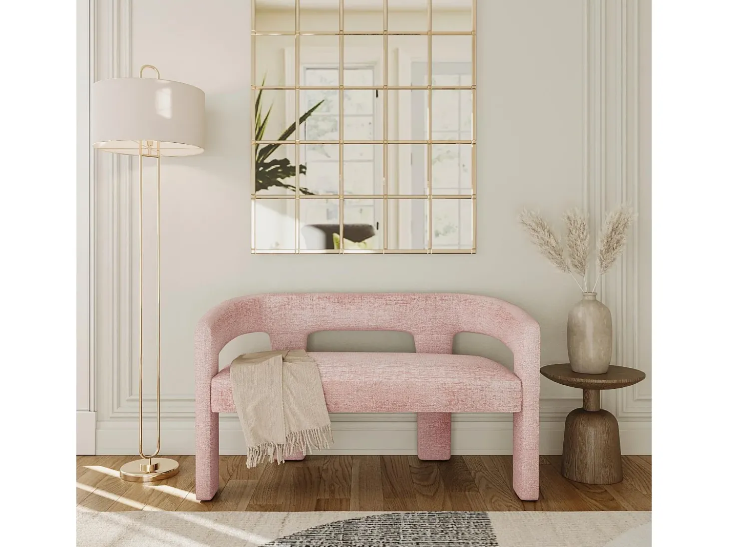 Banco 124,5x75x56 cm rosa Leith LET71BP