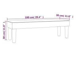 Banco 100x30x30 cm tecido cinza-claro