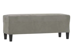 Banco 100x35x41 cm veludo cinza-claro