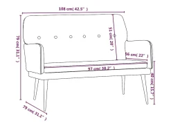 Banco 108x79x79 cm veludo cinzento-escuro