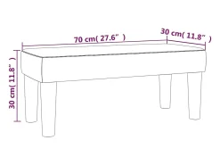 Banco 70x30x30 cm veludo cinzento-claro