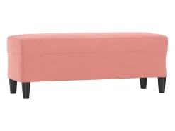 Banco 100x35x41 cm veludo rosa